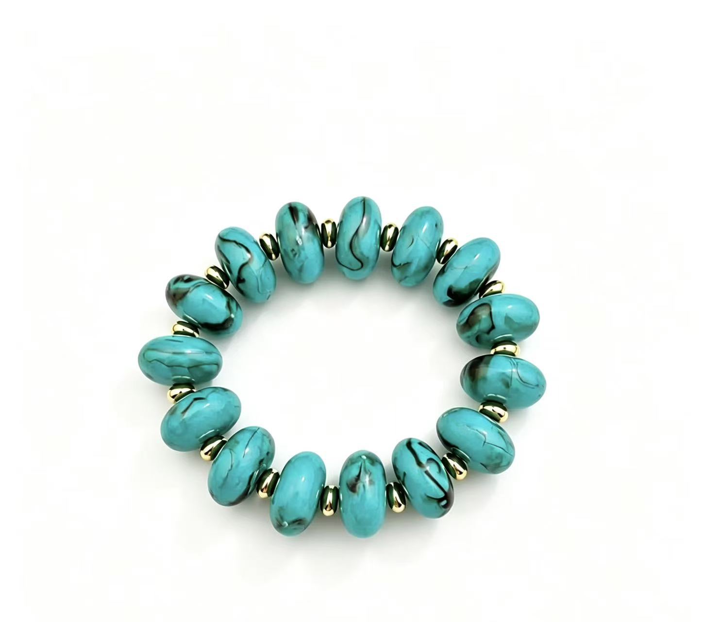 Wholesale Bohemian Acrylic Beaded Bracelet Trendy Rainbow Jewelry Accessory For Women Gift