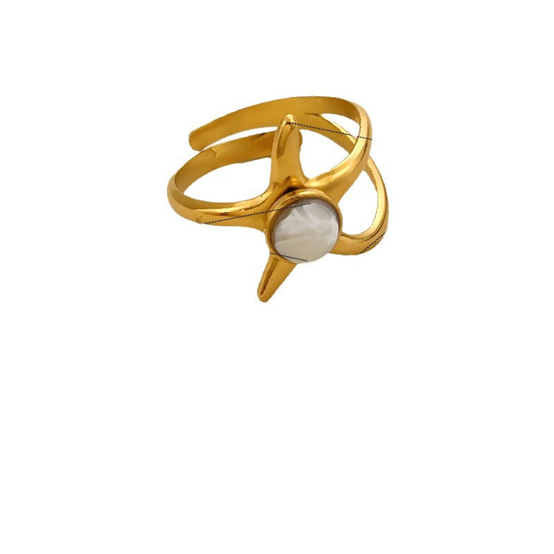 Wholesale Fashionable Titanium Steel Ring Inlaid with Natural Stone