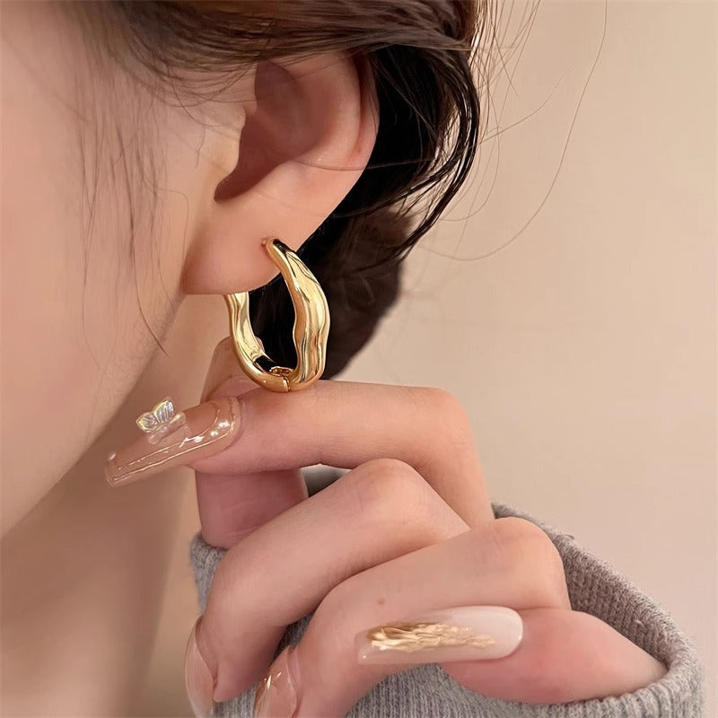 Wholesale 925 silver needle geometric ear buckle women's new fashion personalized design earrings elegant simple earrings
