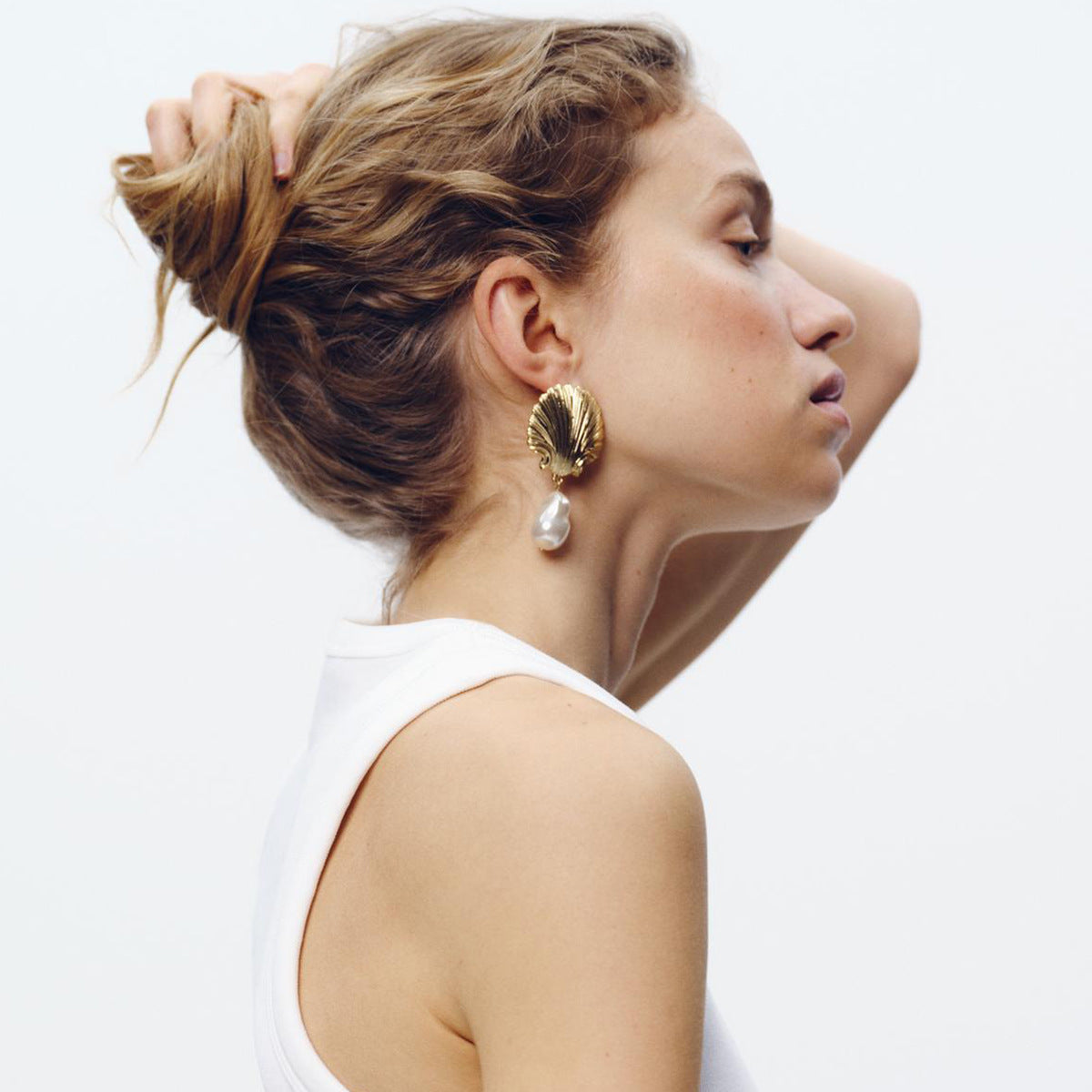 Wholesale Ocean Resort Style Shell Conch Earrings