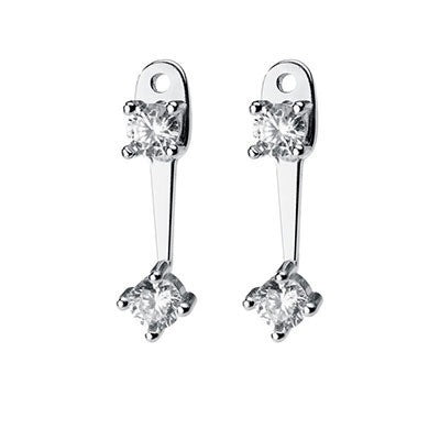 Wholesale Korean Style Back Hanging Pearl Earrings Platinum Plated - Fashion Accessory for Boutique Resale and Party