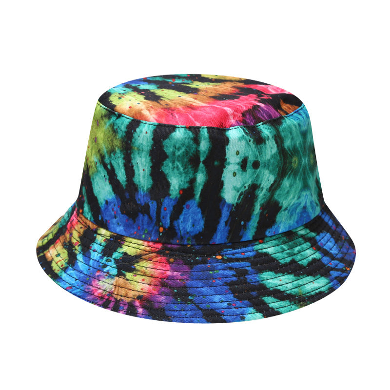 Wholesale  Tie-dye Fisherman Hat Children's Outdoor Sunscreen Double-sided Basin Hat Bucket Hat