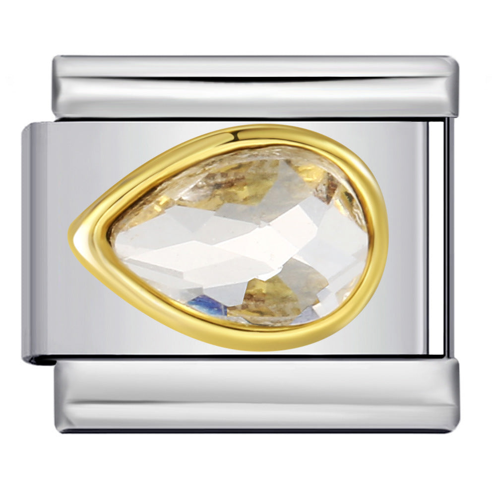 Wholesale  Italian ModularColorful ZirconTitanium Steel DIY  Bracelet