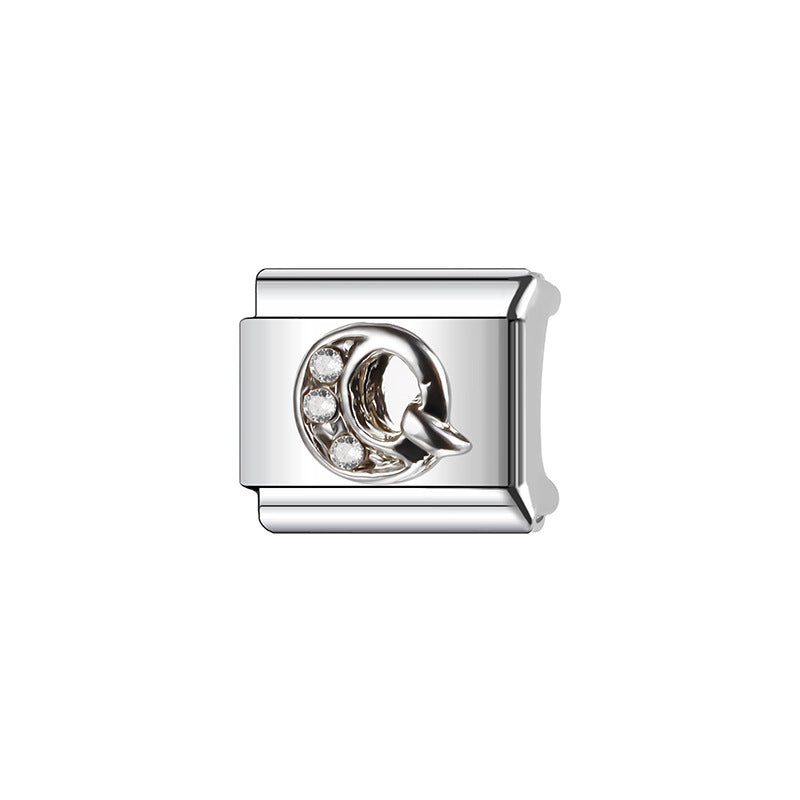 Wholesale Italian Charm Bracelet 9mm DIY Splicing Silver Letters Stainless Steel Composable Bracelet