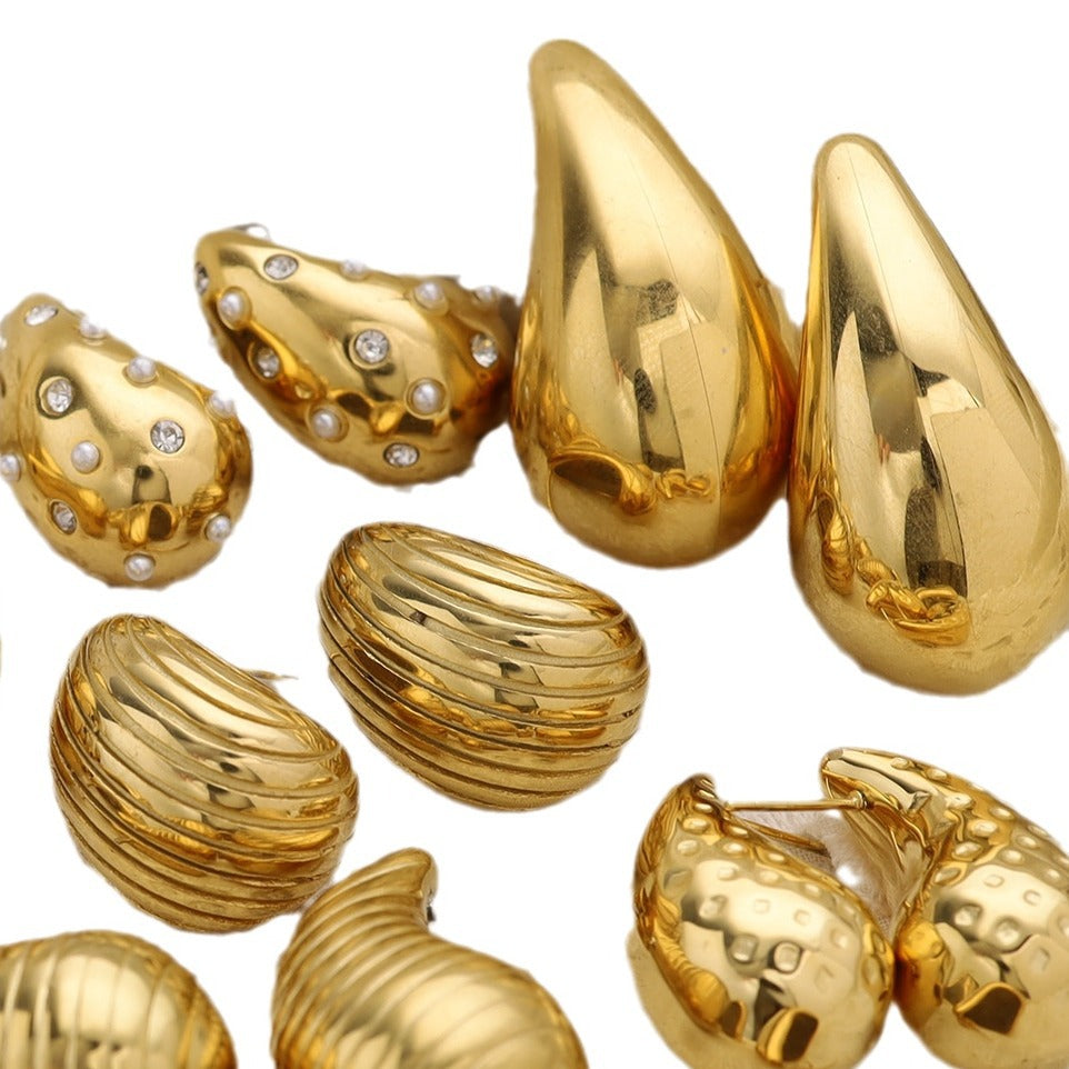 Wholesale 18K Gold Drop Titanium Steel Earrings ACC-ES-Yachan002