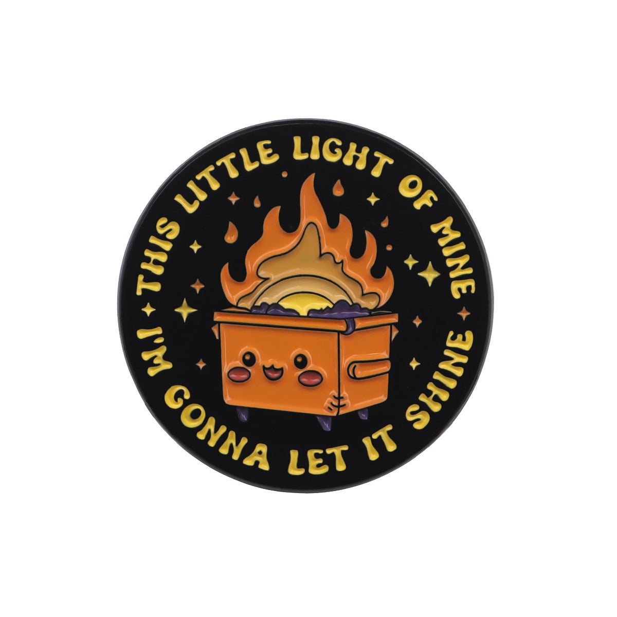 Wholesale Trash Can English Lettering Quote Brooch Badge