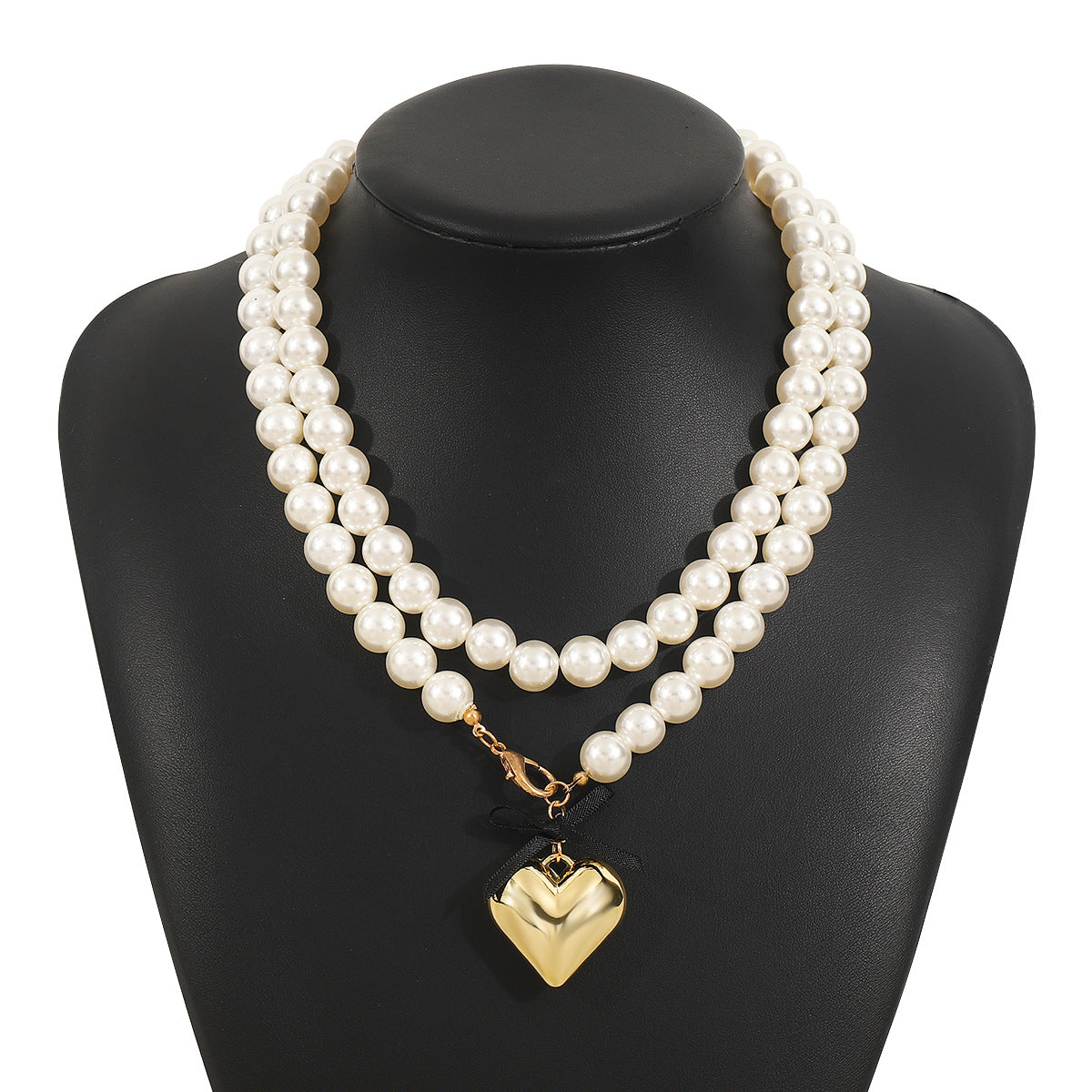 Wholesale  vintage bow earrings  ribbon bow love pearl necklace