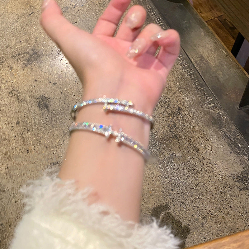 Wholesale Light Luxury Electroplated Zircon Geometric Bracelets ACC-BT-BY002