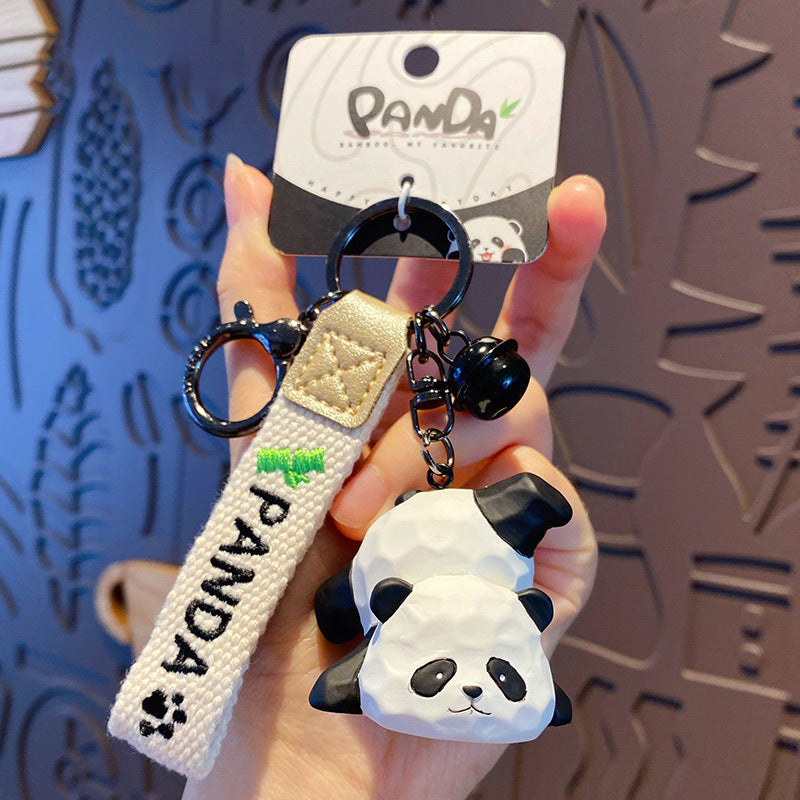 Wholesale Resin Wood Carving Style Panda Keychains ACC-KC-HangLi008