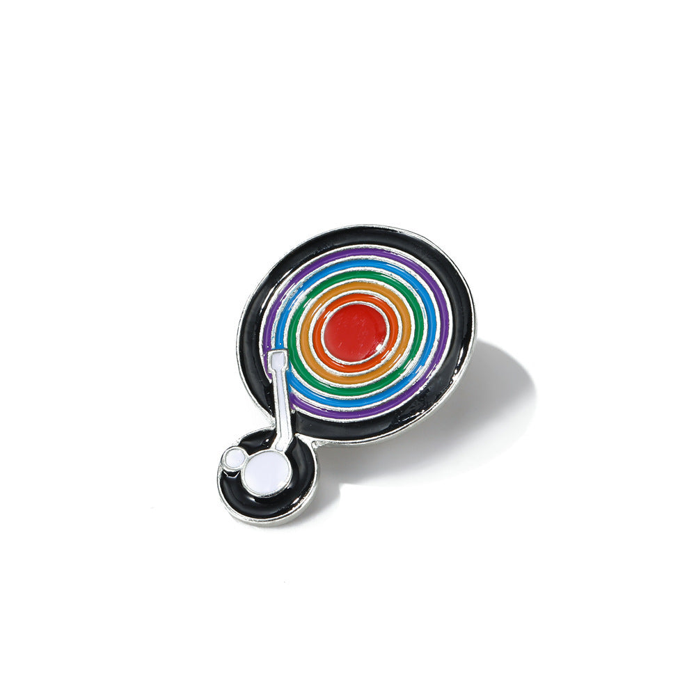 Wholesale  personality drop oil color retro music player modeling brooch