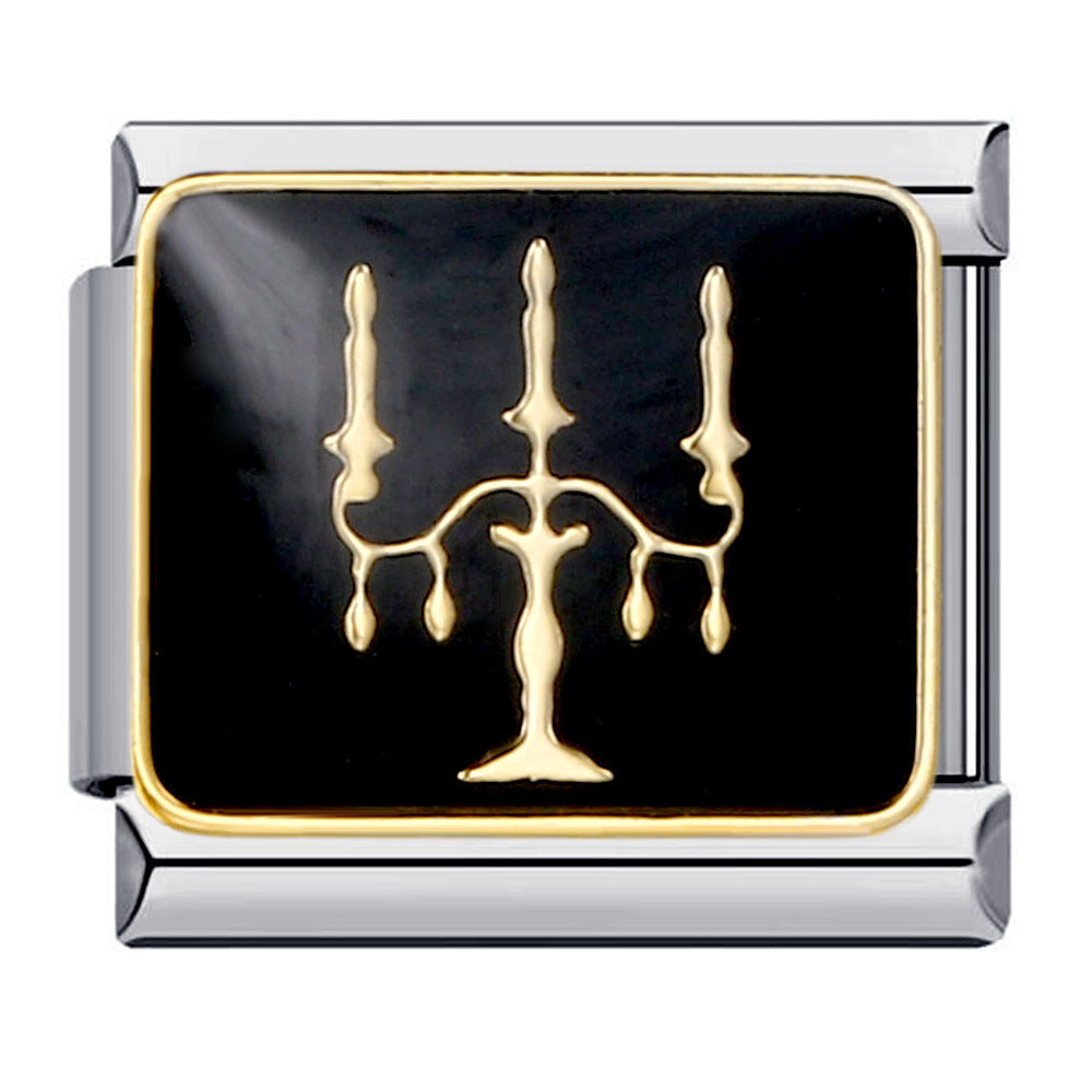 Wholesale Italian  Stainless Steel CharmsGold and Silver Welding Oil Drop DIY Module Charms