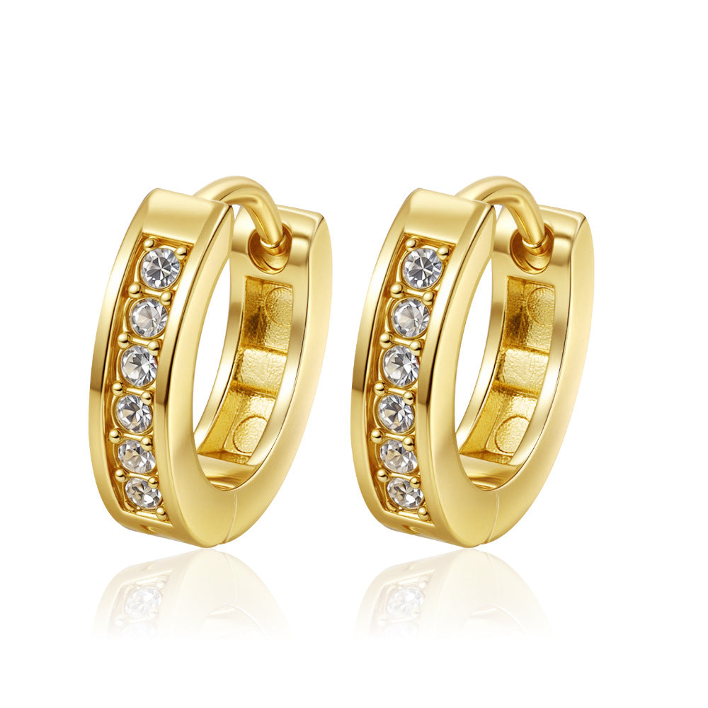 Wholesale Stainless steel earrings with zircon settings