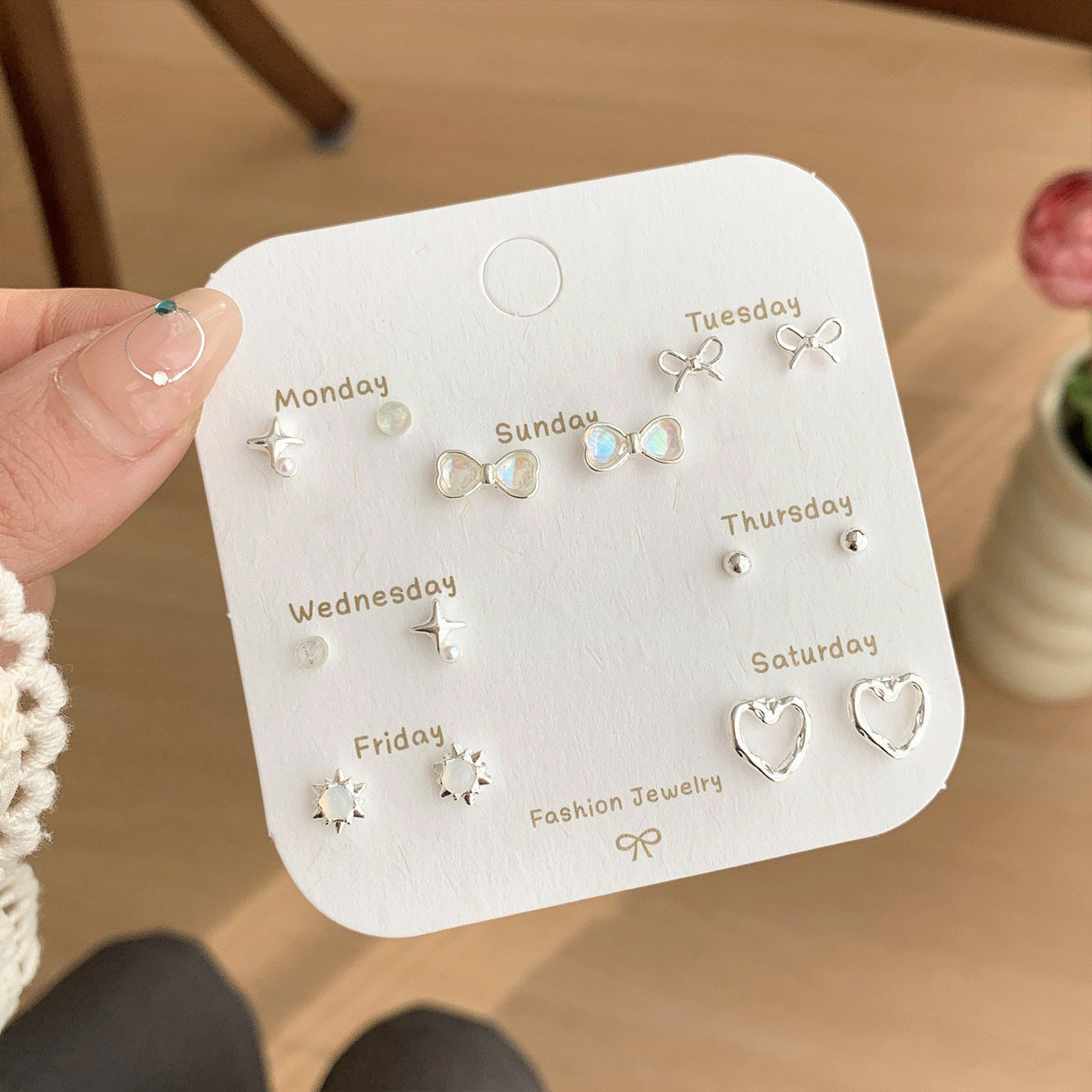 Wholesale Exquisite and Compact Mini Earring Set Silver Needle Earrings Simple Small Earrings