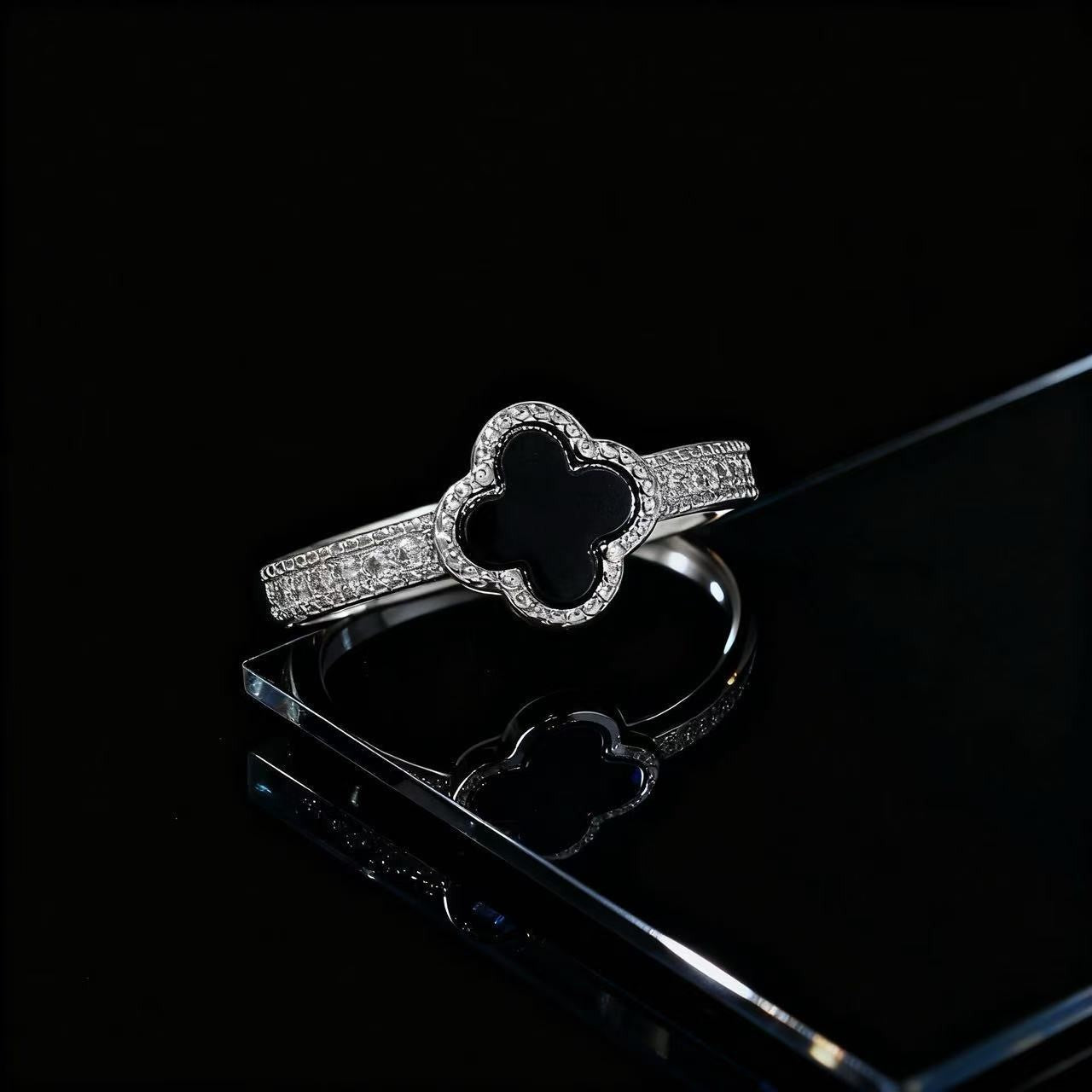 Wholesale Trendy Flower Open Ring For Women Zircon Pearl Rhinestone Design Jewelry Accessory Gift Everyday Wear Resale