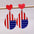 Wholesale  Tassel Independence Day Earrings Set Five-Pointed Star American Leather Earrings