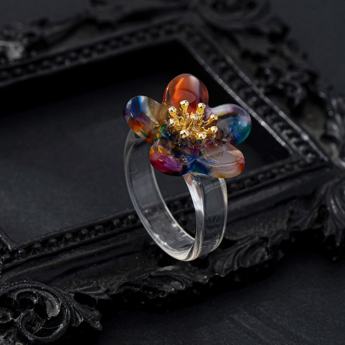 Wholesale Camellia Flower Ring - Trendy Acrylic Jewelry Accessory,  Boutique Resale Gift
