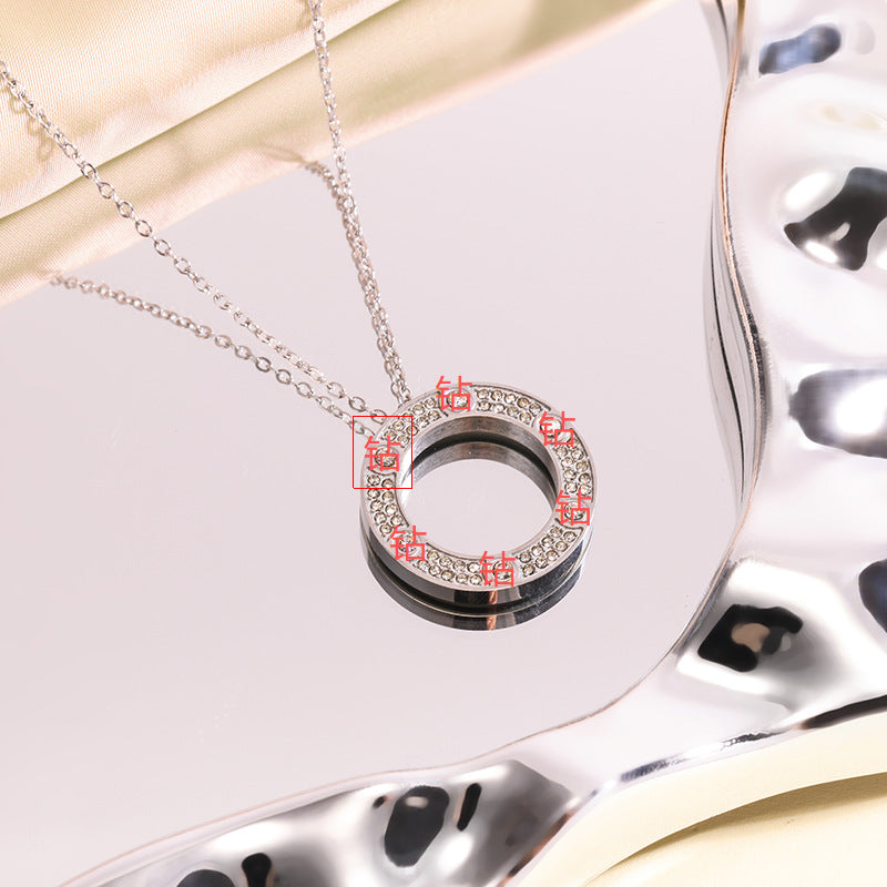 Wholesale Starry Sky Gold Plated Disc Pendant Necklace,  Chic Fashion Jewelry Gift for Women
