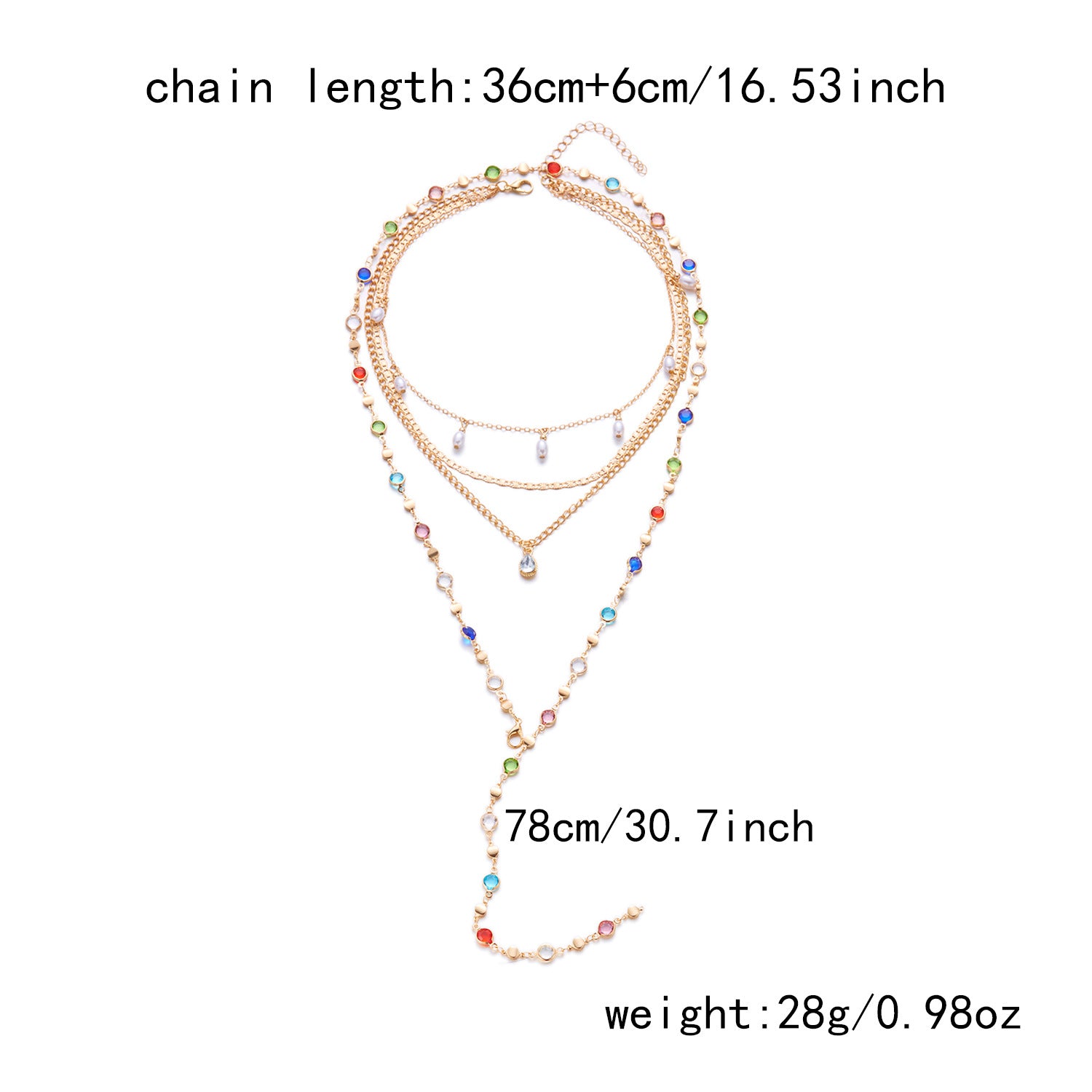 Wholesale Minimalist Cross Painted Heart Multi-Layer Alloy Necklace Fashion Jewelry Accessory