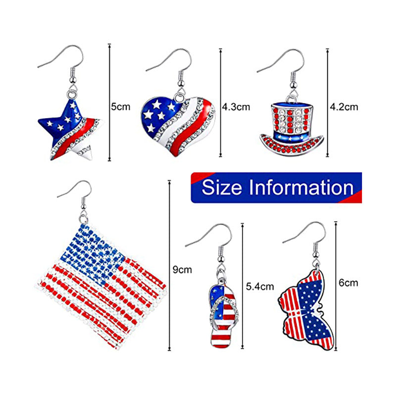 Wholesale  American Independence Day Earrings American Flag Earrings