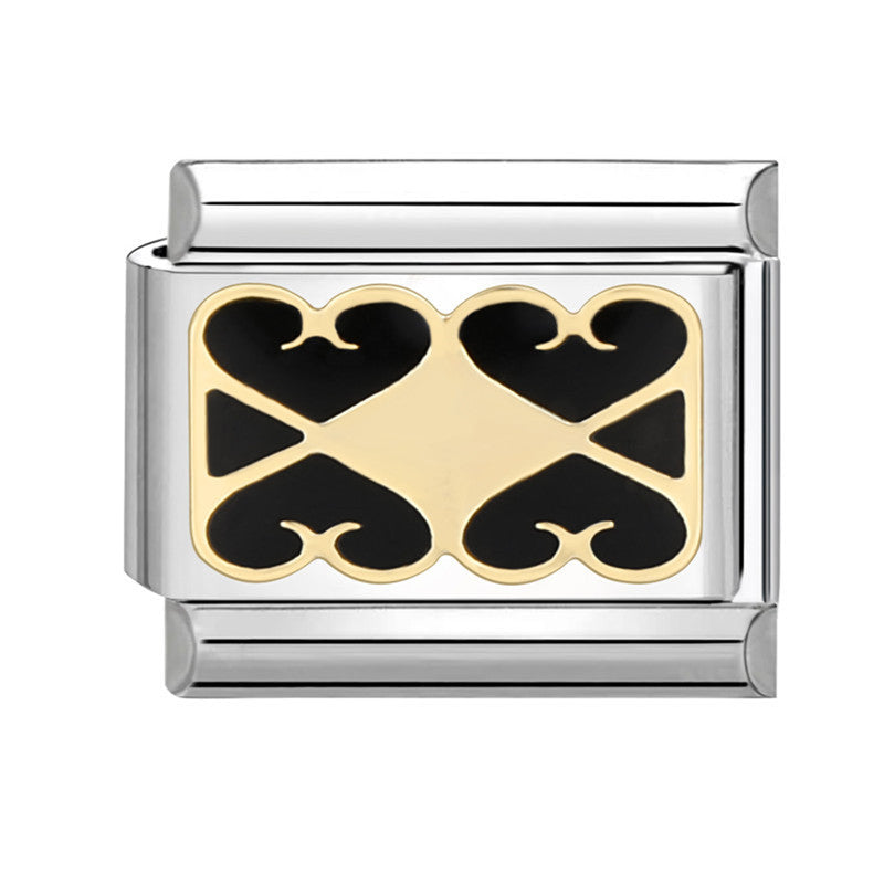 Wholesale Italian Charm Bracelet 9mm DIY Splicing Removable Stainless Steel Black Series Composable Bracelet