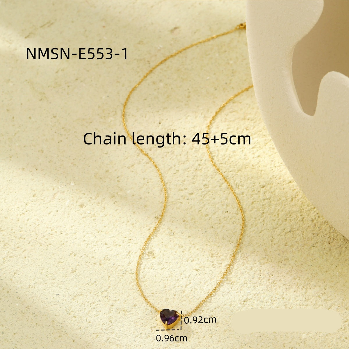 Wholesale luxury stainless steel love inlaid zircon plated 18K gold clavicle chain