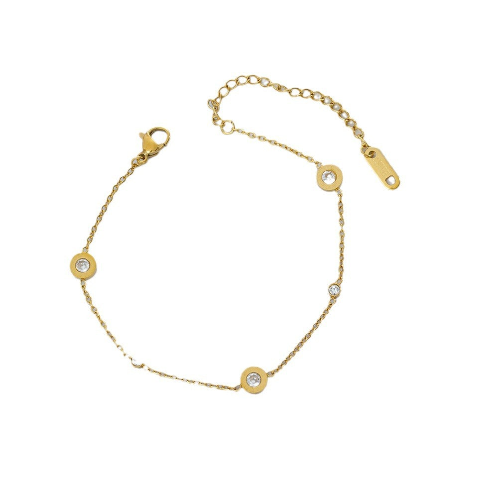 Wholesale Fashion Titanium Steel Roman Letter Bracelet Electroplated Boutique Jewelry