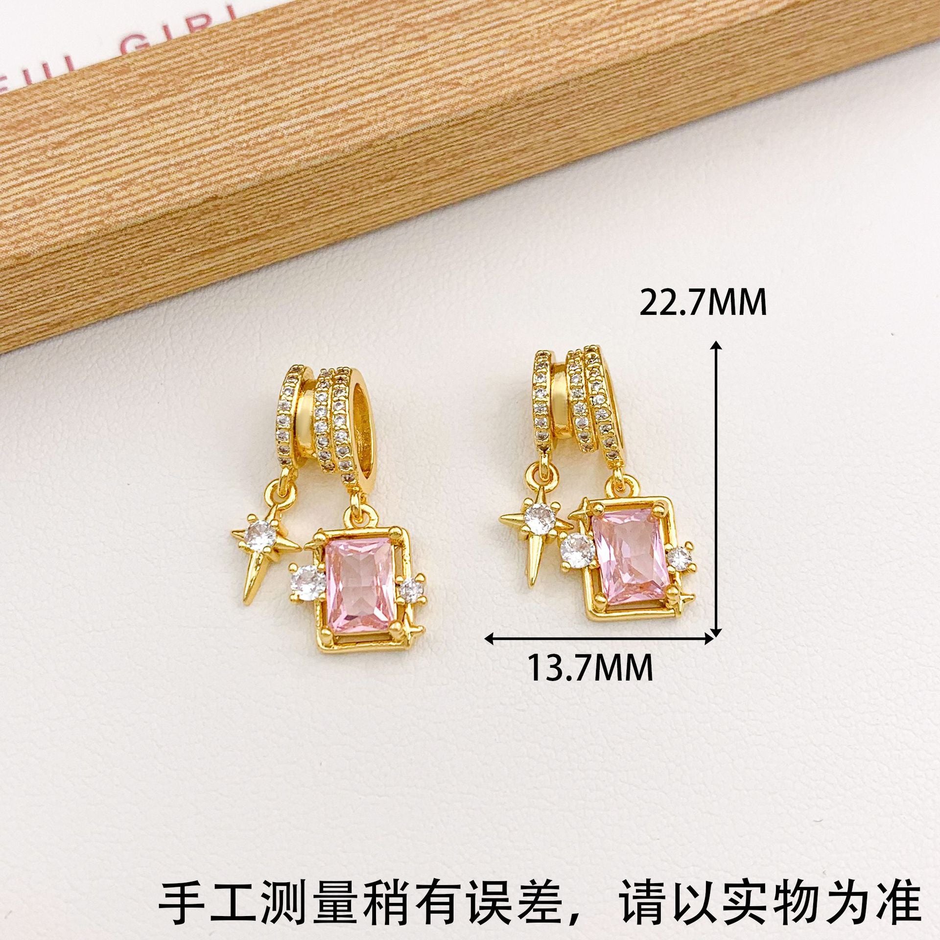 Wholesale Pendant Square Heart Micro-Paved Zircon DIY Jewelry