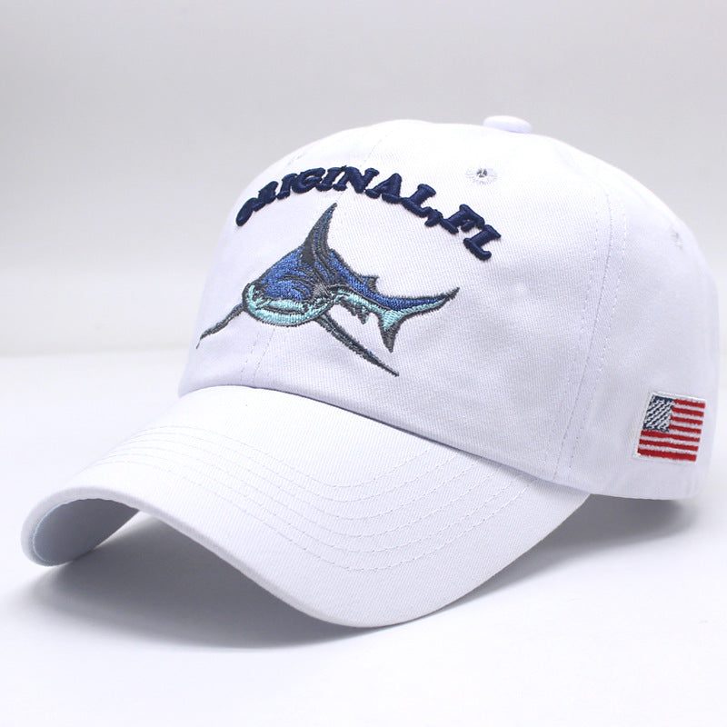 Wholesale  Washed Old Baseball Cap Letter Shark Baseball Cap