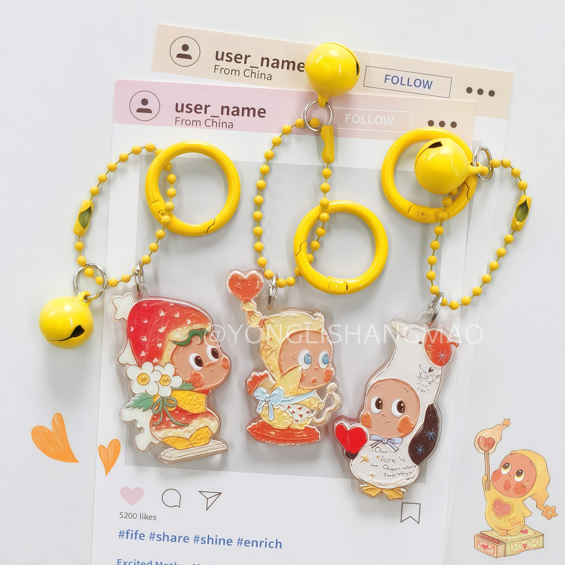 Wholesale Cute Cartoon Star Acrylic Keychain Pendant Boutique Resale Gift for Best Friend