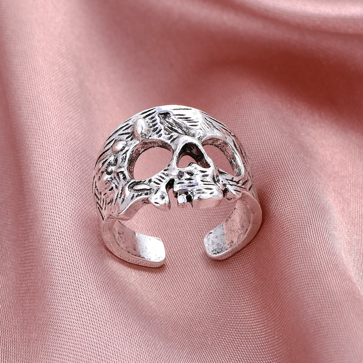 Wholesale Gothic Skull Ring Punk Exaggerated Alloy Open Ring