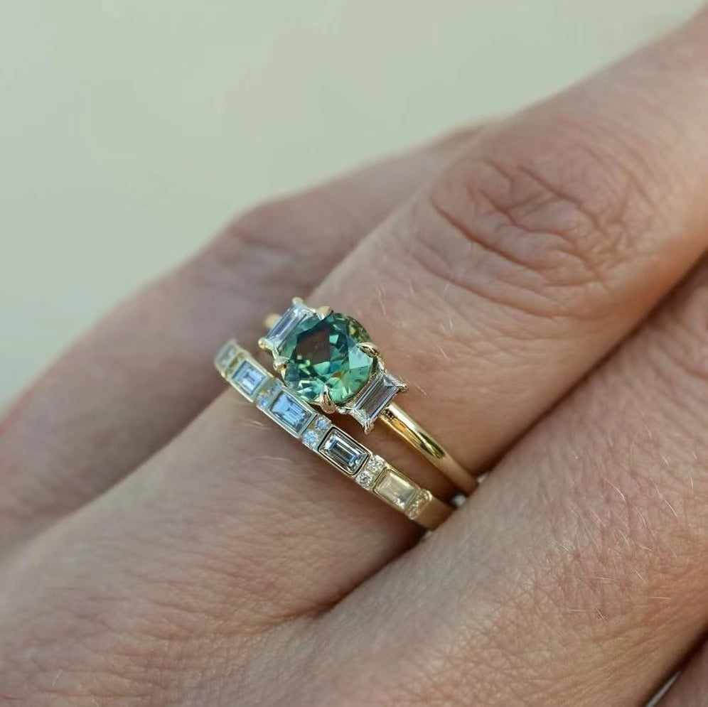 Wholesale Fashion Zircon Jewelry Engagement Accessories Alloy Rings ACC-RS-SanJie005