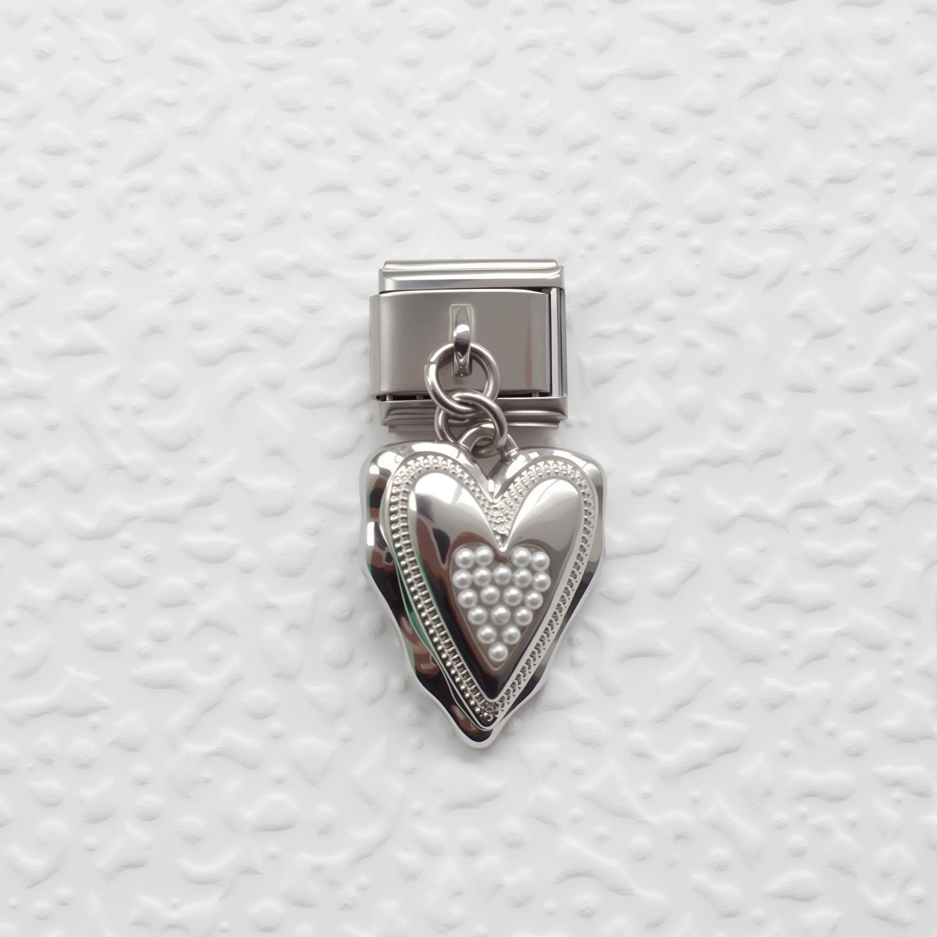 Wholesale 5pcs/pack Hearts and Love Italian Charms Single Section Creative Stainless Steel Composable Bracelet