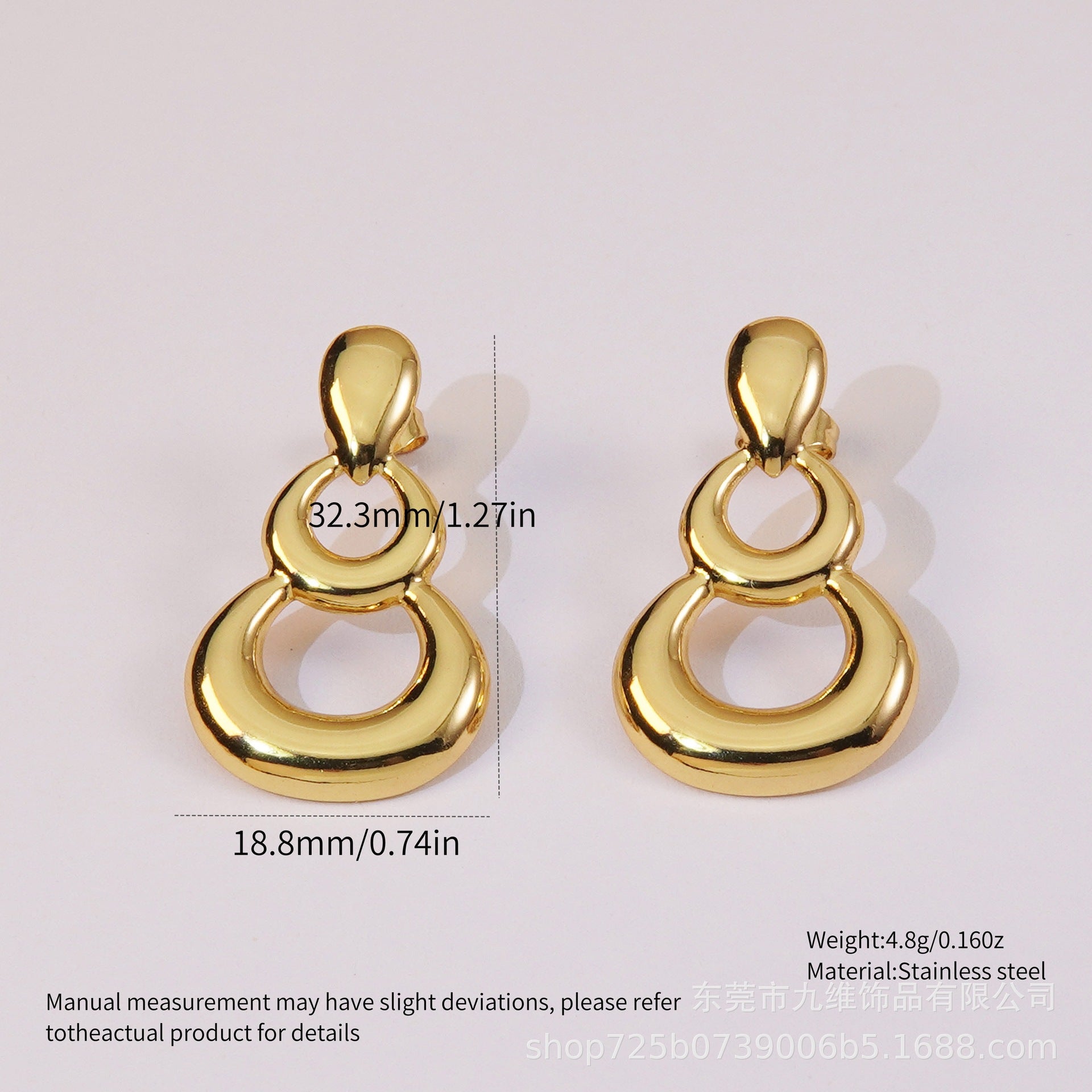 Wholesale light luxury  exaggerated earrings geometric stainless steelearrings