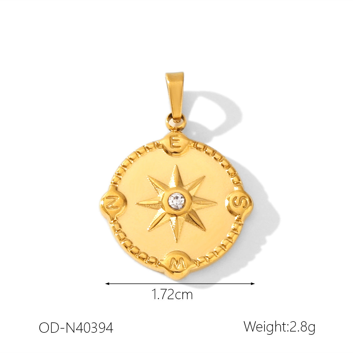Wholesale Personalized Fashion Stainless Steel 18K Gold Accessories Natural Stone Oil Dropping Zircon Pendant Jewelry