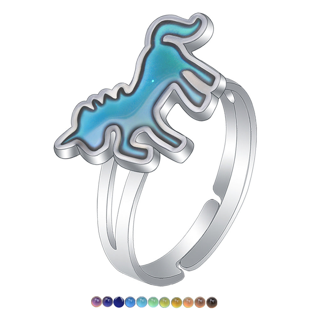 Wholesale Children's Princess Cartoon Cute Animal Temperature Sensitive Color Changing Ring ACC-RS-Hour001