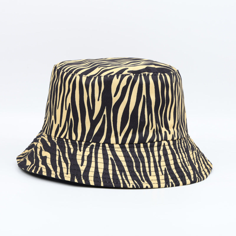 Wholesale  Retro Zebra Fisherman Hat Double-sided Leopard Digital Printed Bucket Hat