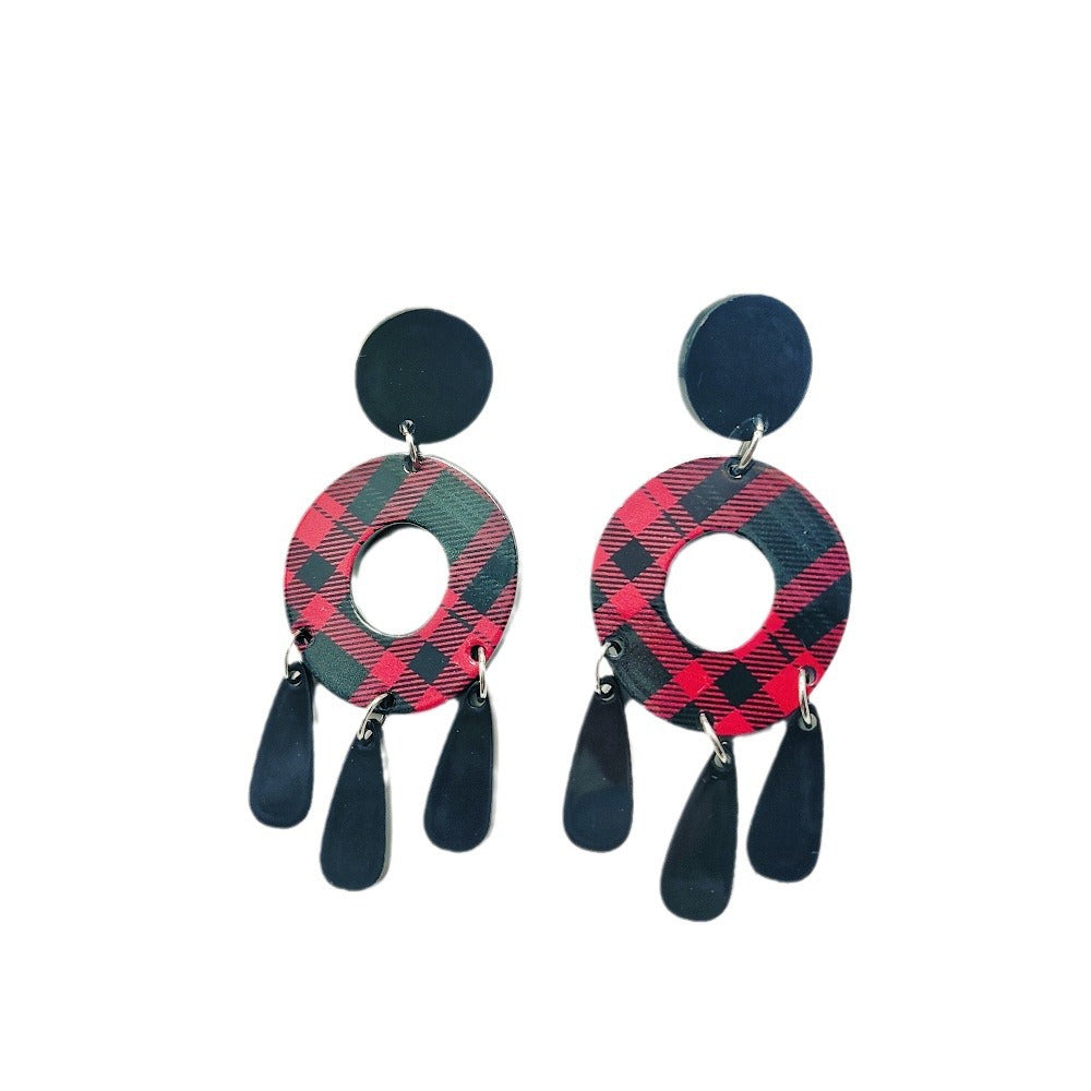 Wholesale Bohemian Style Hollow Stud Earrings Exaggerated Acrylic Earrings ACC-ES-Qiyu015