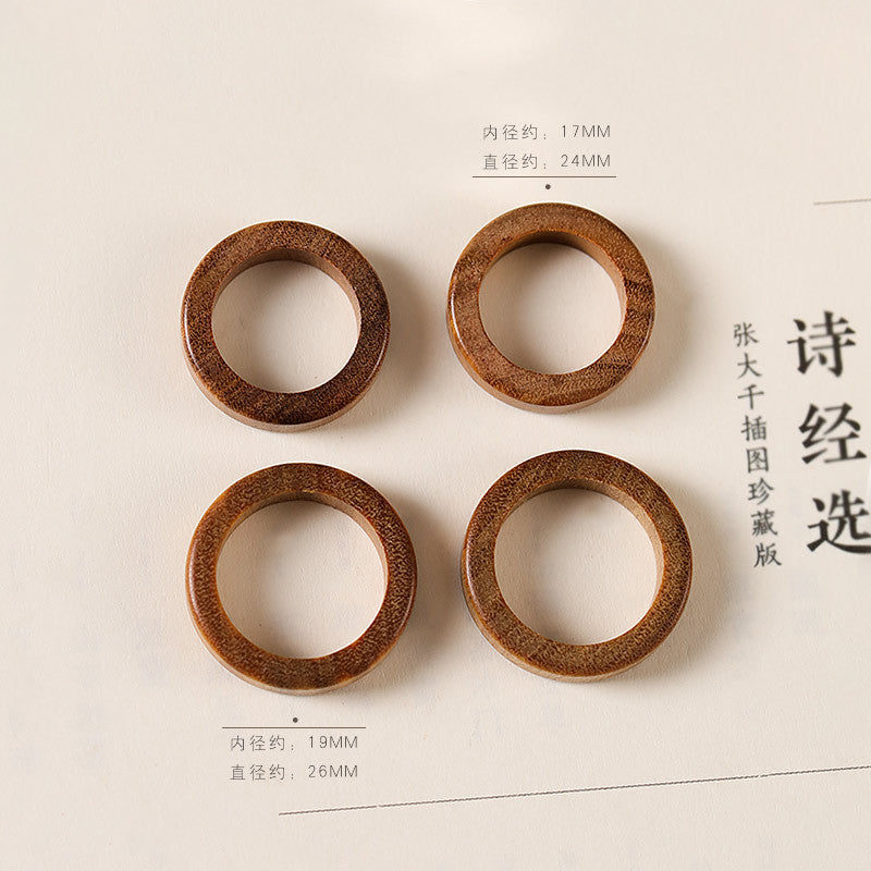 Wholesale Green Sandalwood Flat Plain Ring