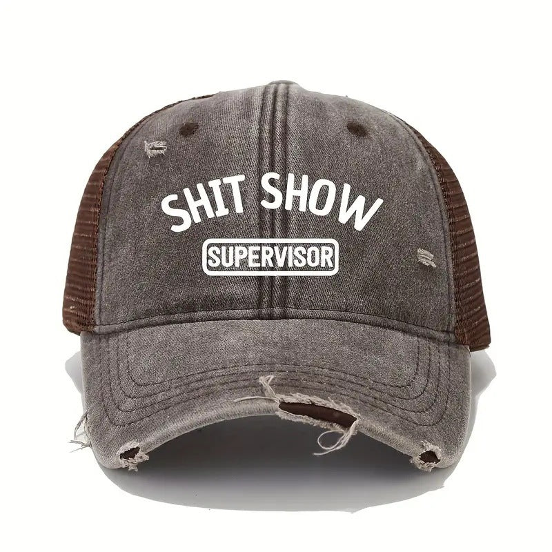 Wholesale Lettered Distressed Washed Hat Hole Baseball Cap ACC-HT-ShiYue001