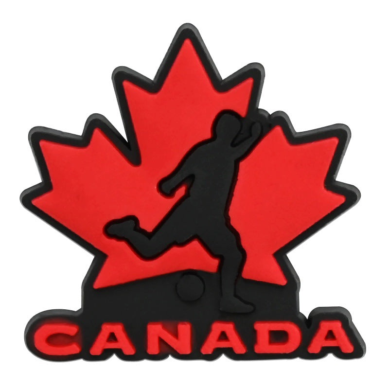 Wholesale Random 100pcs Football Club clogs   PVC Soft Rubber Shoe Buckle Decoration