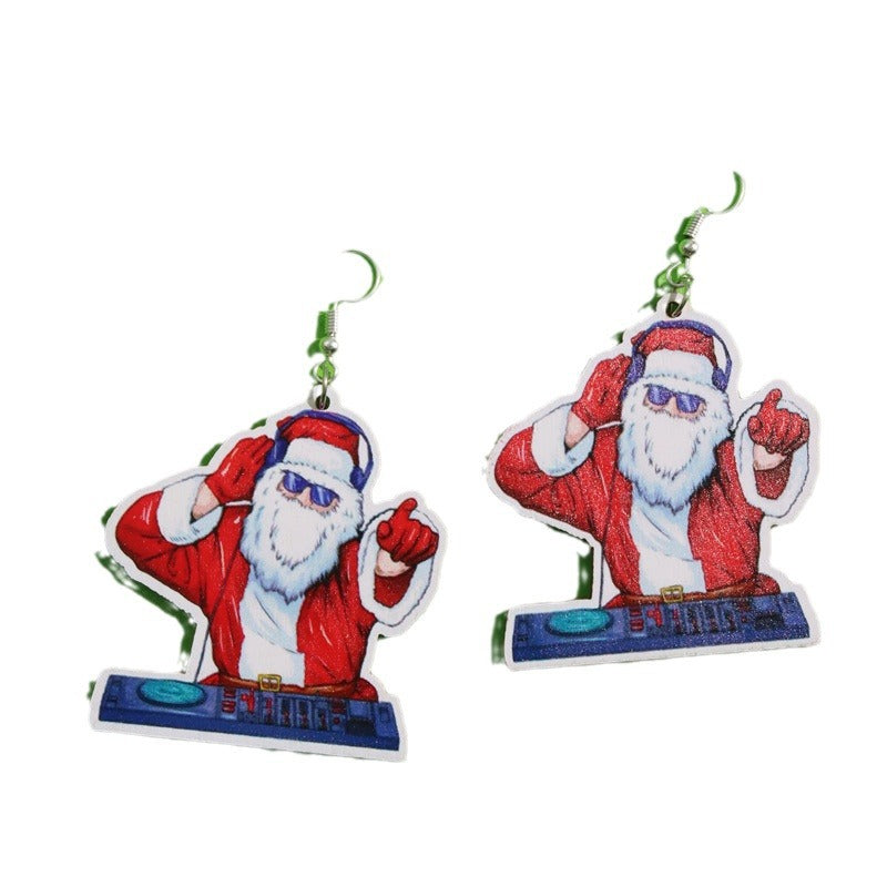 Wholesale  Acrylic Earrings Christmas Funny Snowman Earrings