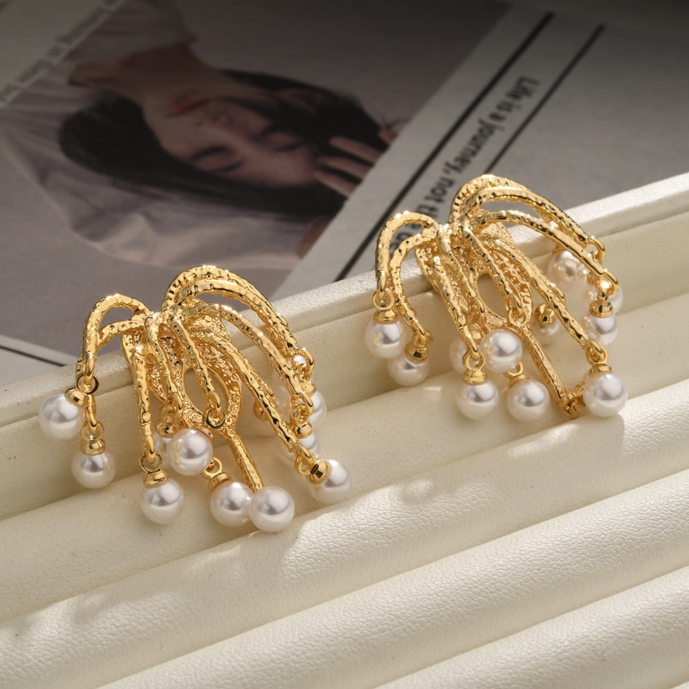 Wholesale Gorgeous Fireworks Pearl Tassel Earrings