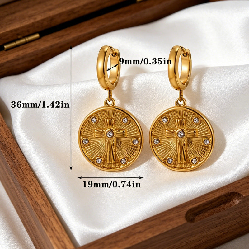 Wholesale Gold Plated Stainless Steel Cross Bracelet Unisex Fashion Jewelry Accessory for Boutique Resale