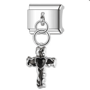 Wholesale Italian Charm Bracelet 9mm DIY Splicing Cross Pendant Stainless Steel Composable Bracelet