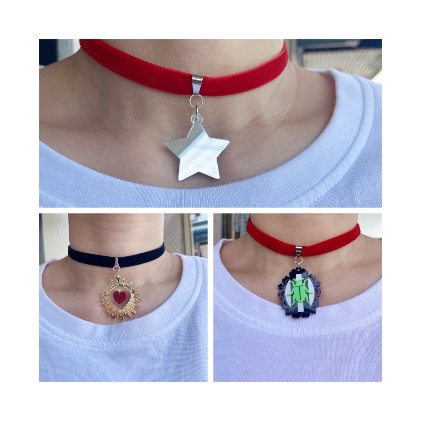 Wholesale Stylish Acrylic Choker Necklaces With Star Snowflake Heart Charms Fashion Jewelry Accessory For Party And Everyday Wear