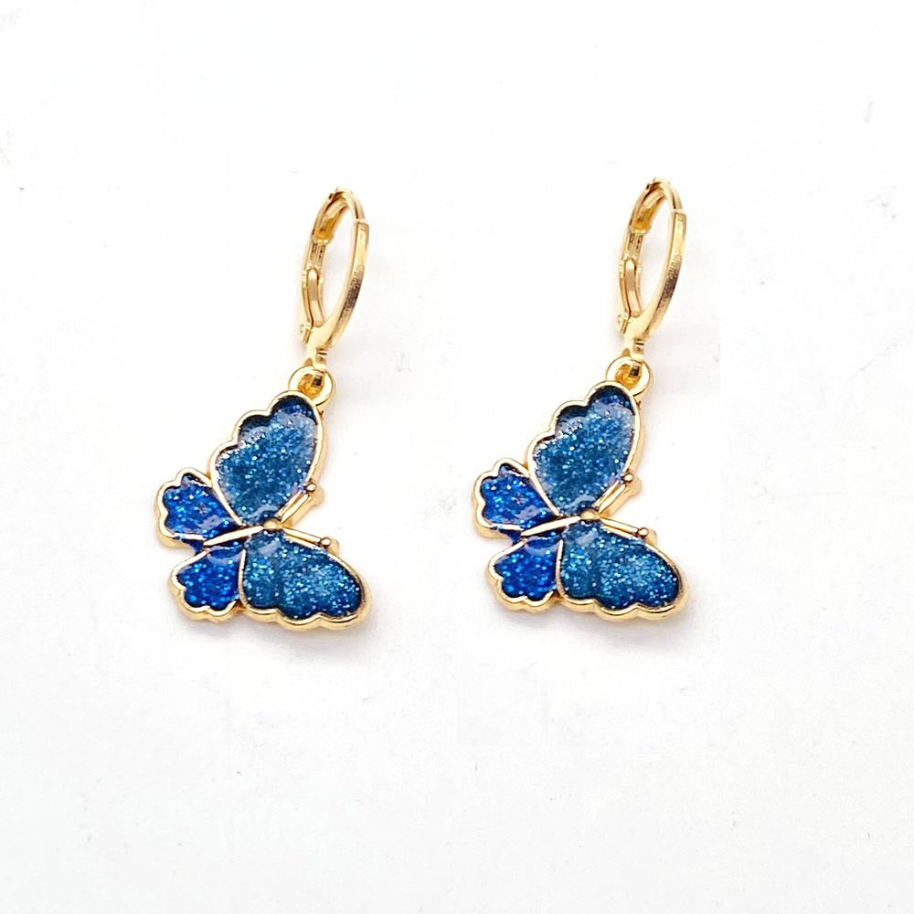 Wholesale Colorful Glitter Butterfly Earrings