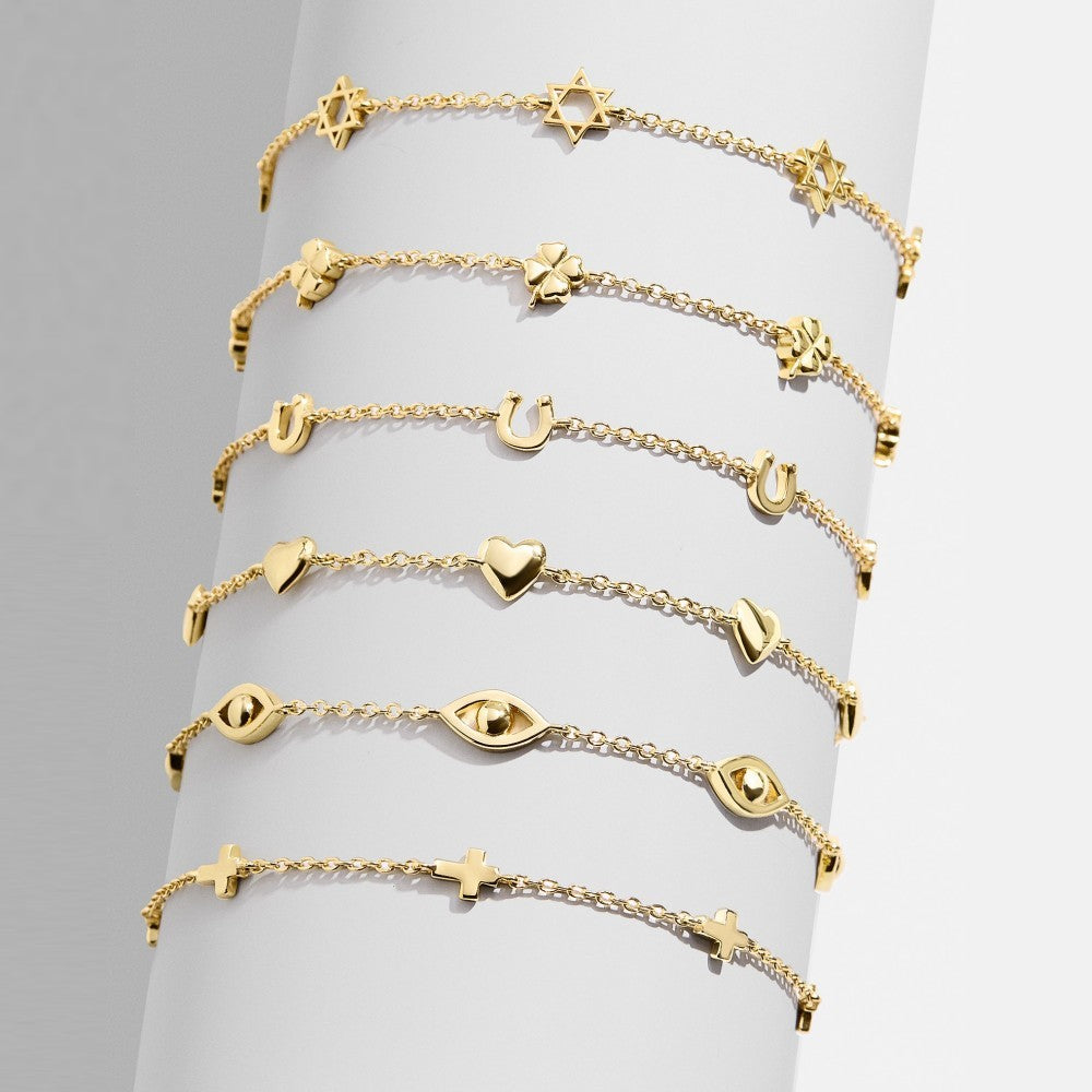 Wholesale non-fading bracelet love devil's eye cross four-leaf clover bracelet