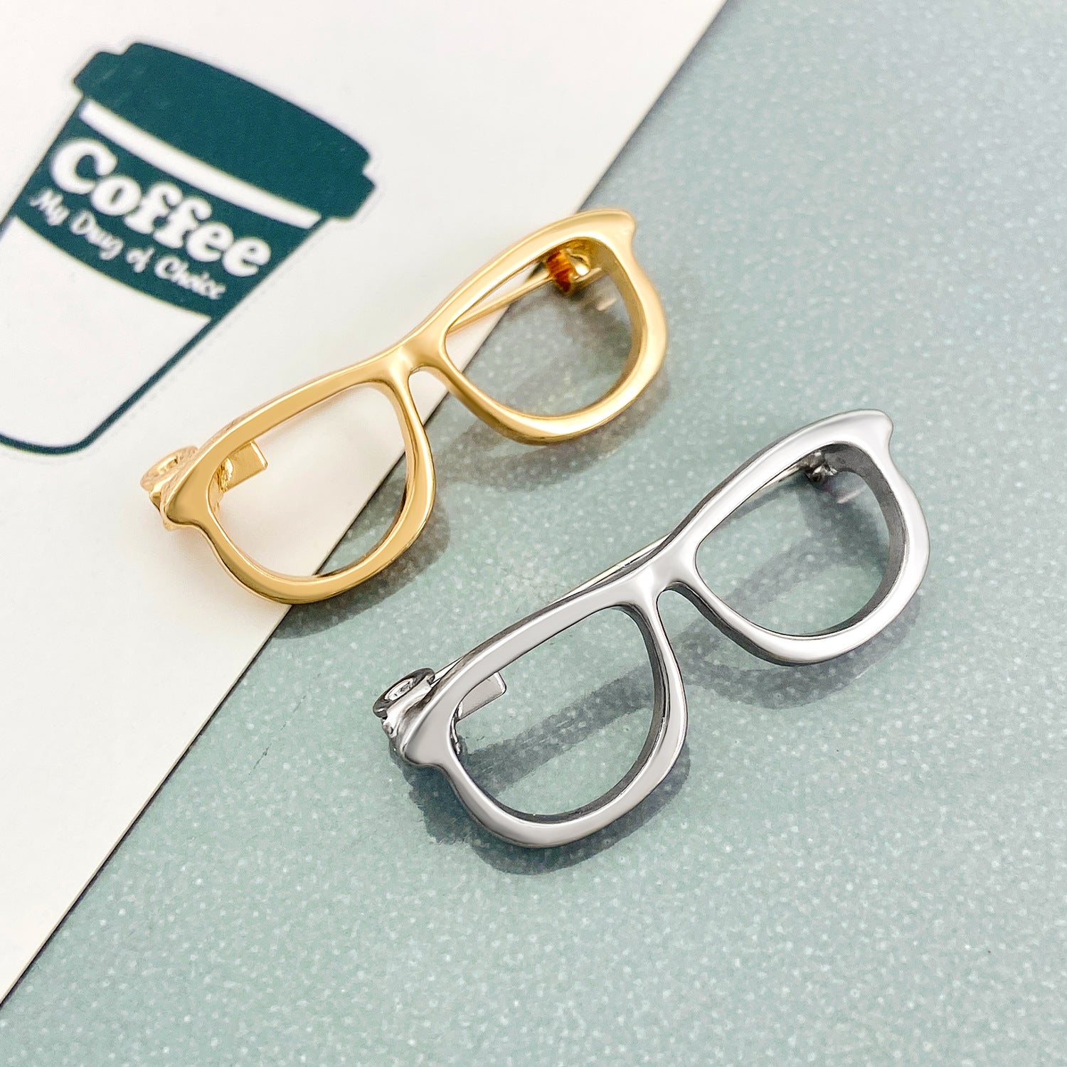 Wholesale Stylish Women S Alloy Eyeglasses Shaped Brooch Pin Trendy Geometric Hollow Design Electroplated Finish Fashion Jewelry Accessory For Blouse And et