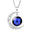 Wholesale Twelve Constellation moon necklace Time Gem crescent moon pendant with chain