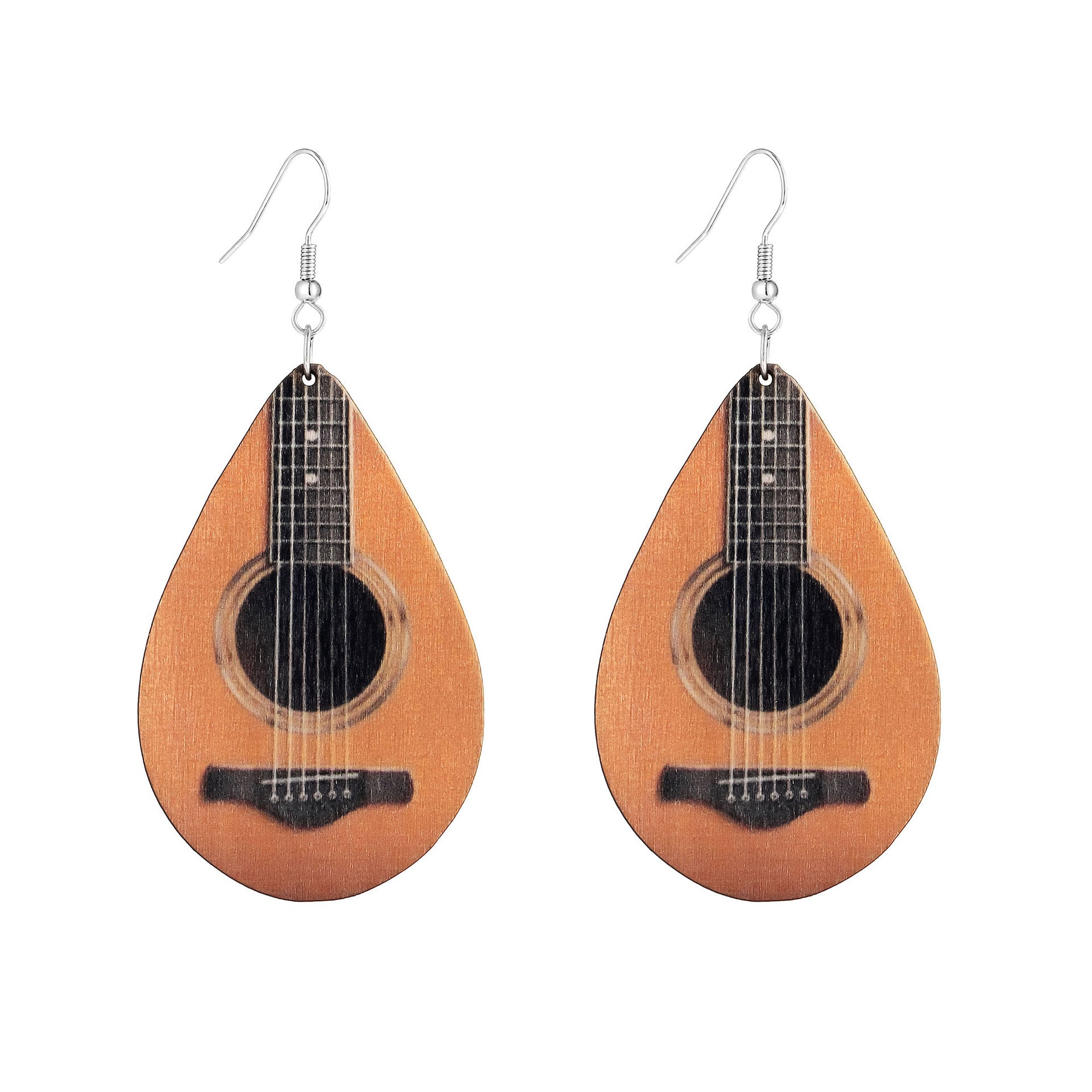 Wholesale wooden earrings  guitar high sense earrings